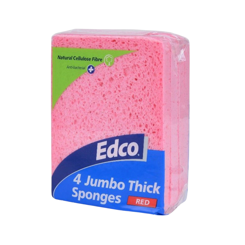The Edco Jumbo Sponge 4 Pack – Pink
