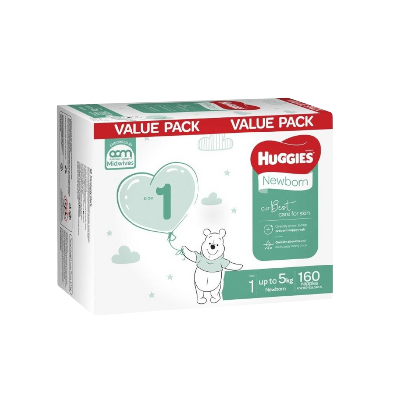 The Huggies Newborn Box 160's