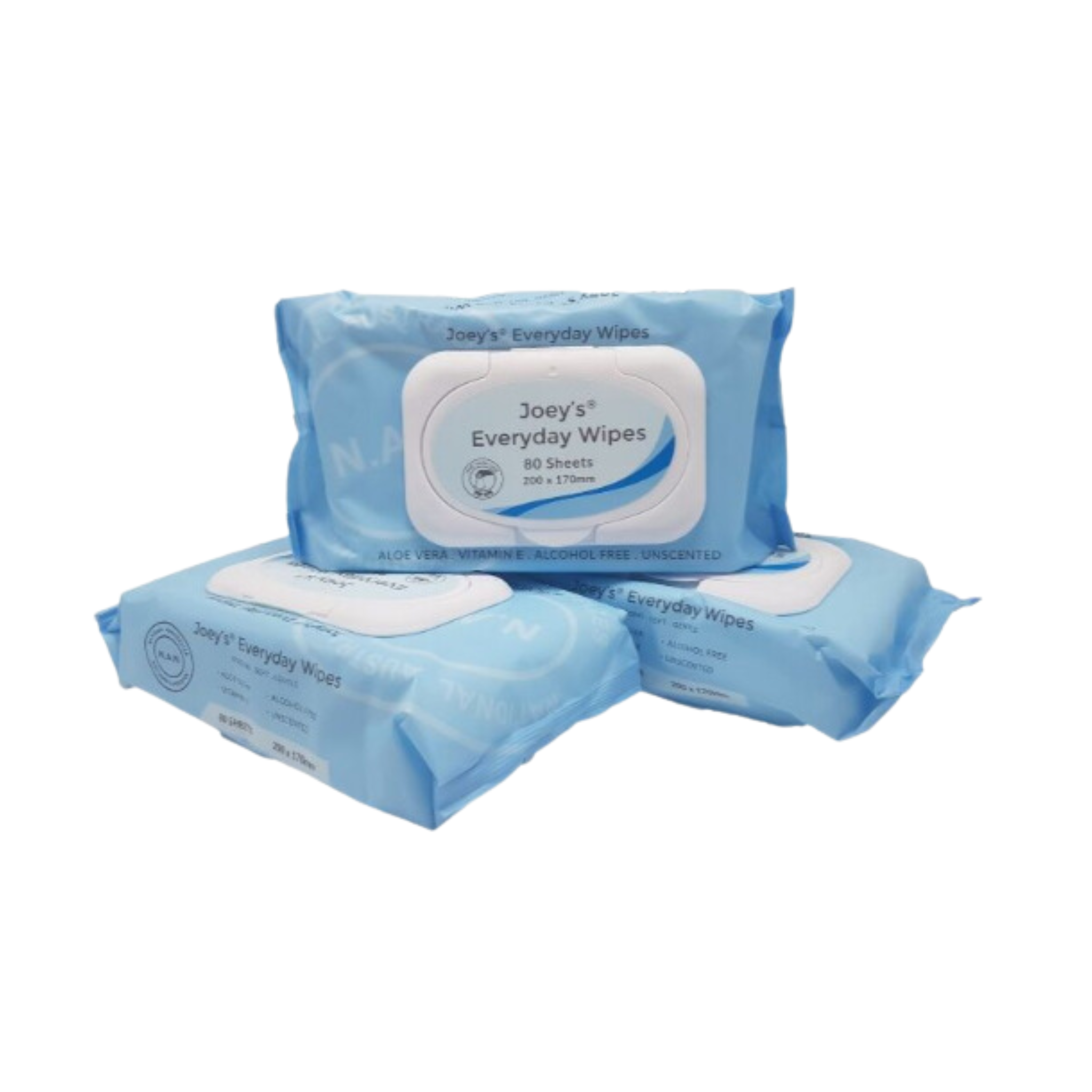 Joey Everyday Wet Wipes Unscented Alc Free with Lid 16x80's