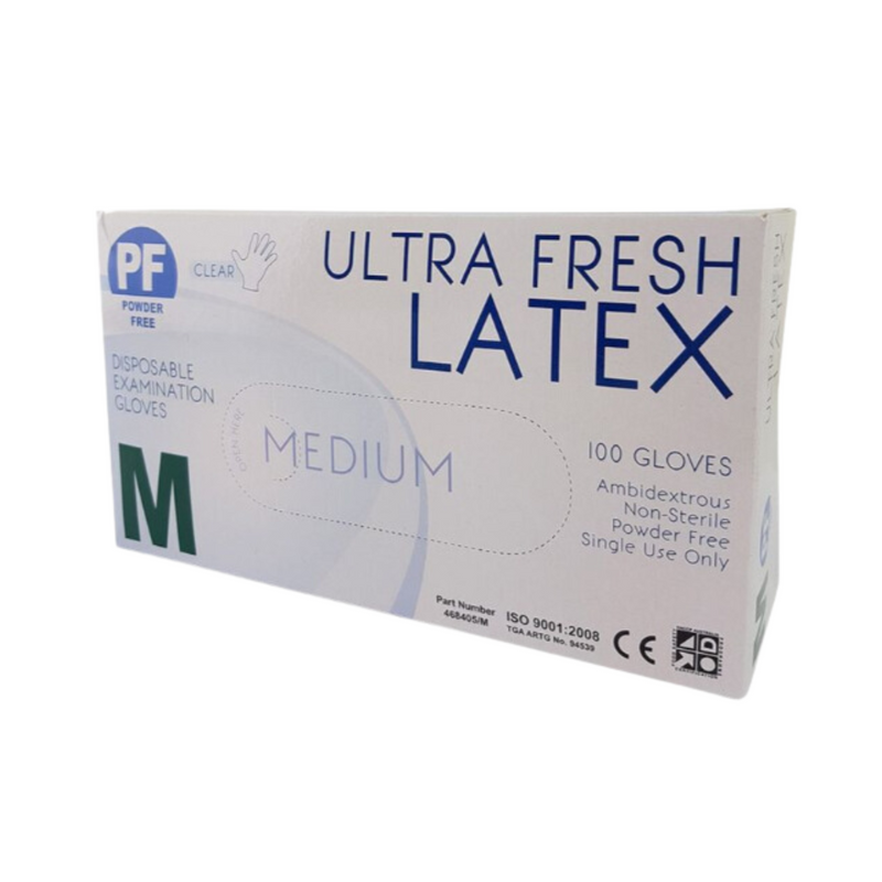 The Latex Gloves P/F 10x100's – Medium