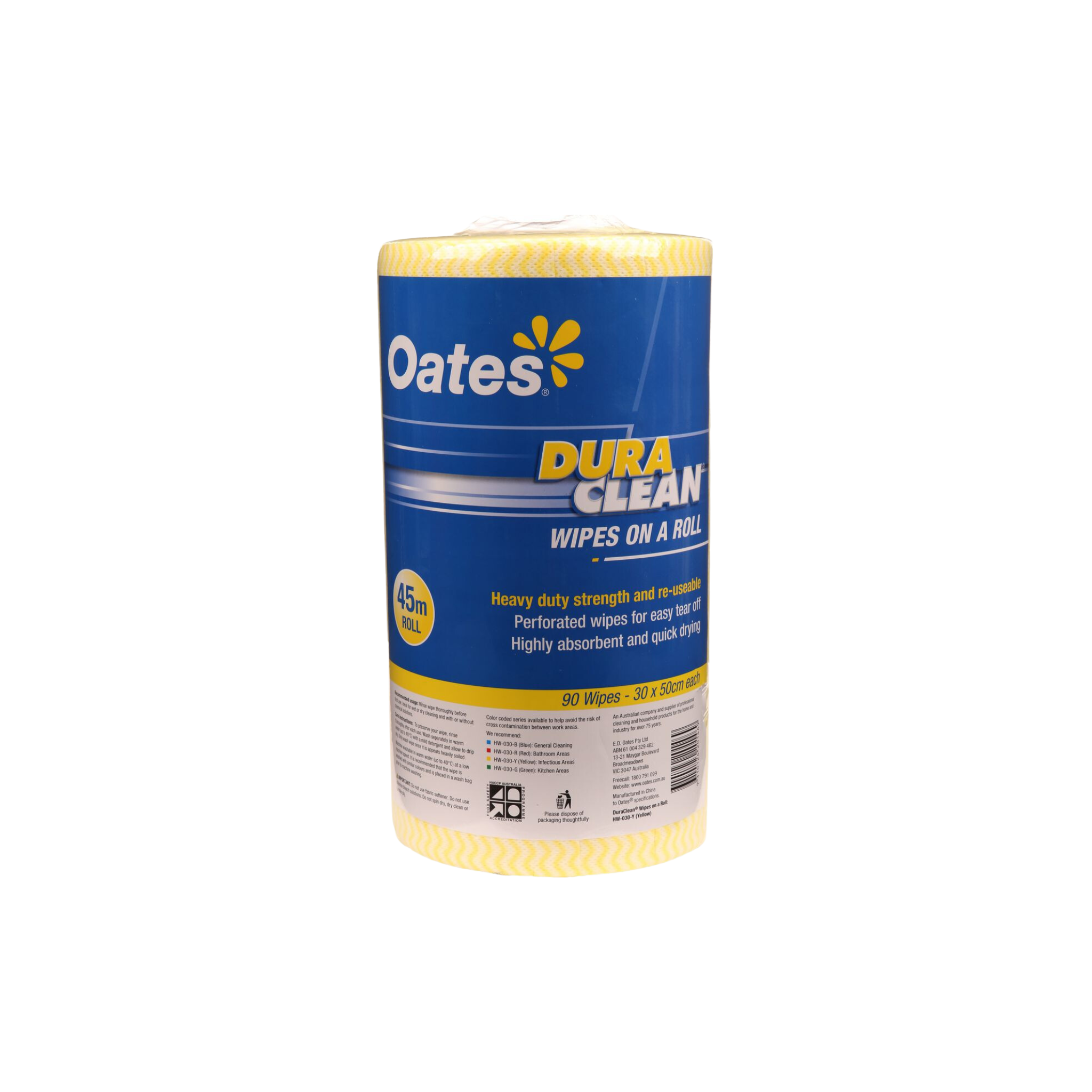 Oates DuraClean Roll 90 wipes - Yellow