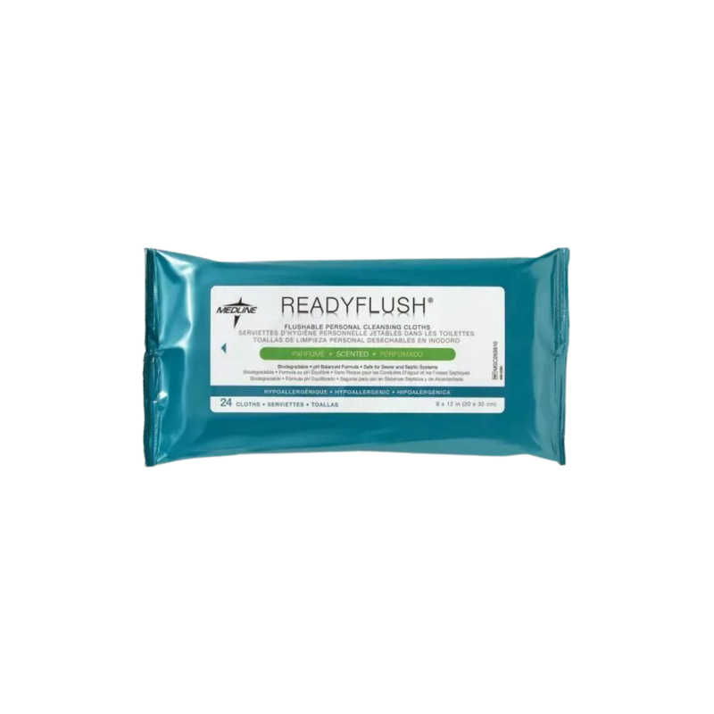 The ReadyFlush Biodegradable Flushable Wipes (24 Wipes/Pack) – Box of 24