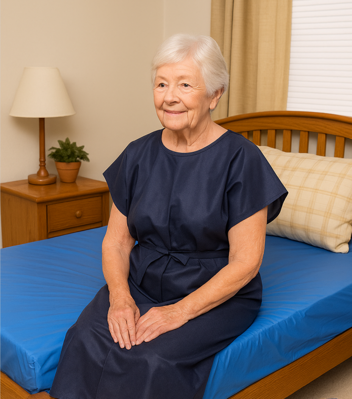 Gown Clinical Exam Dark Blue Large Short Sleeve C100