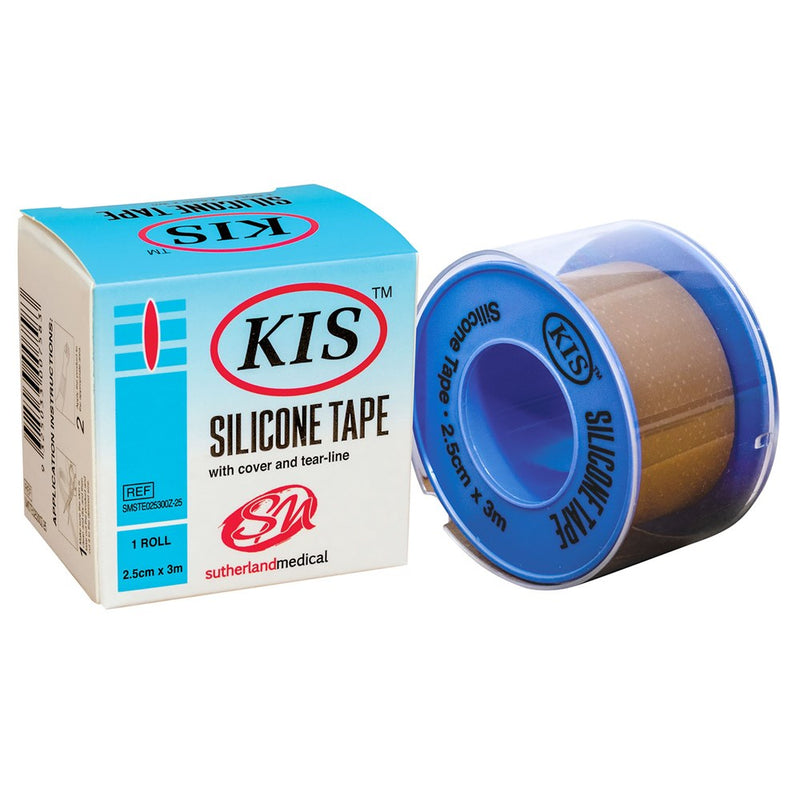 The KIS Silicone Tape 2.5cm x 3m (Box of 6 with Spool)