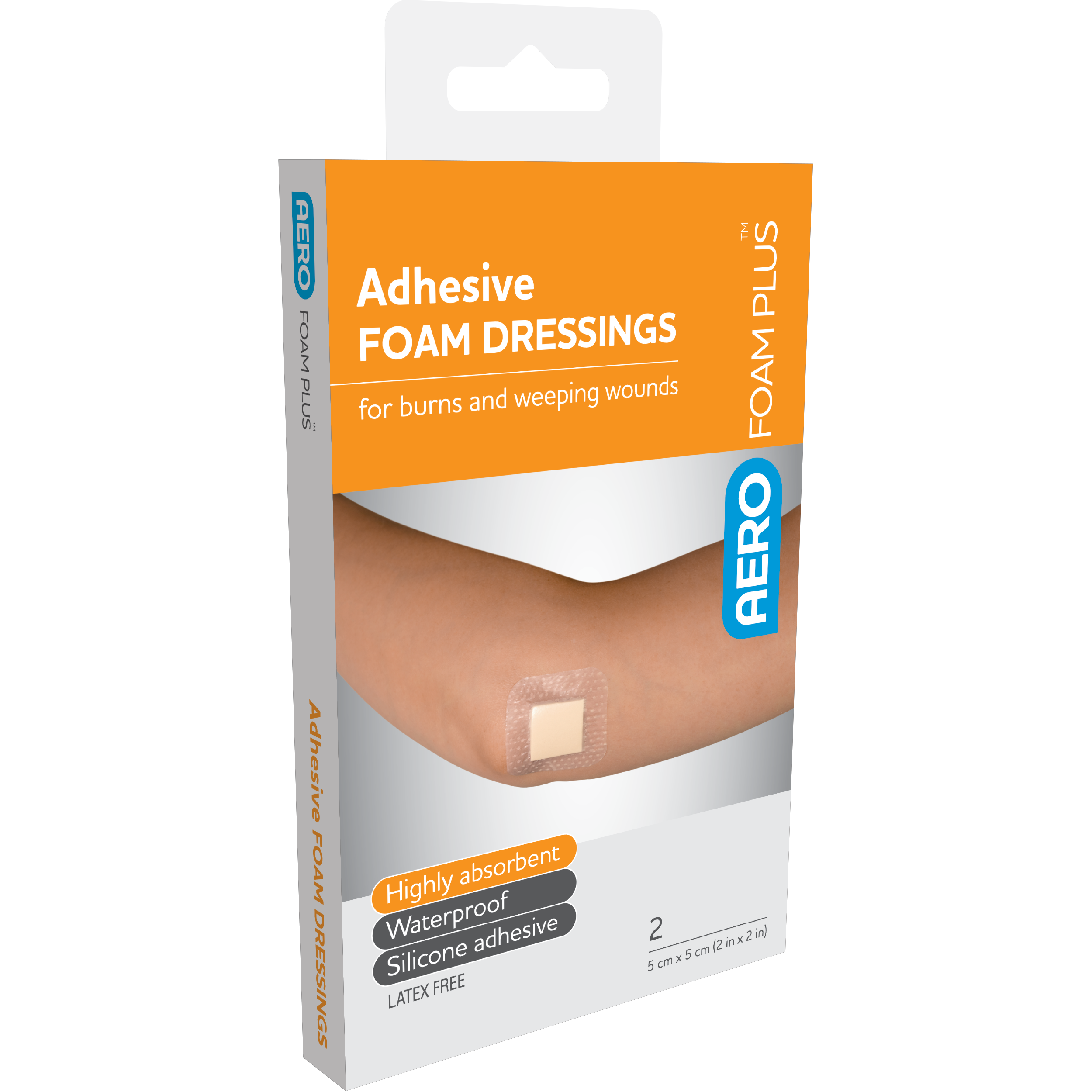 AEROFOAM PLUS Adhesive Foam Dressings 5 x 5cm Box/2