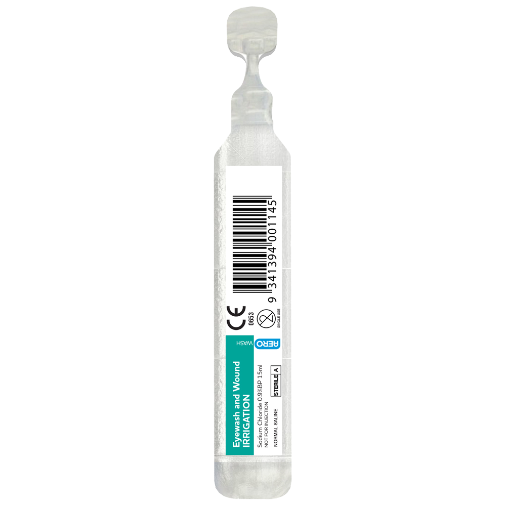 AEROWASH Sodium Chloride Eyewash Ampoule 15ml Carton / 500