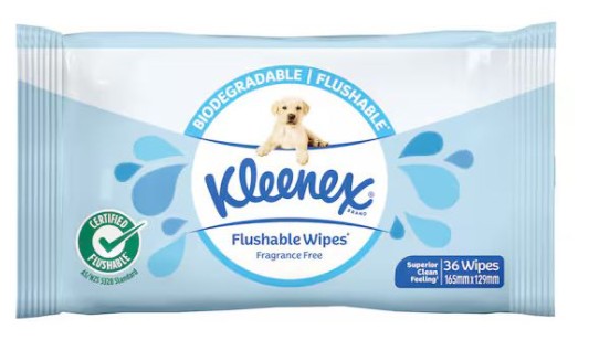 Kleenex Flushable Unscented Wipes 12x36's