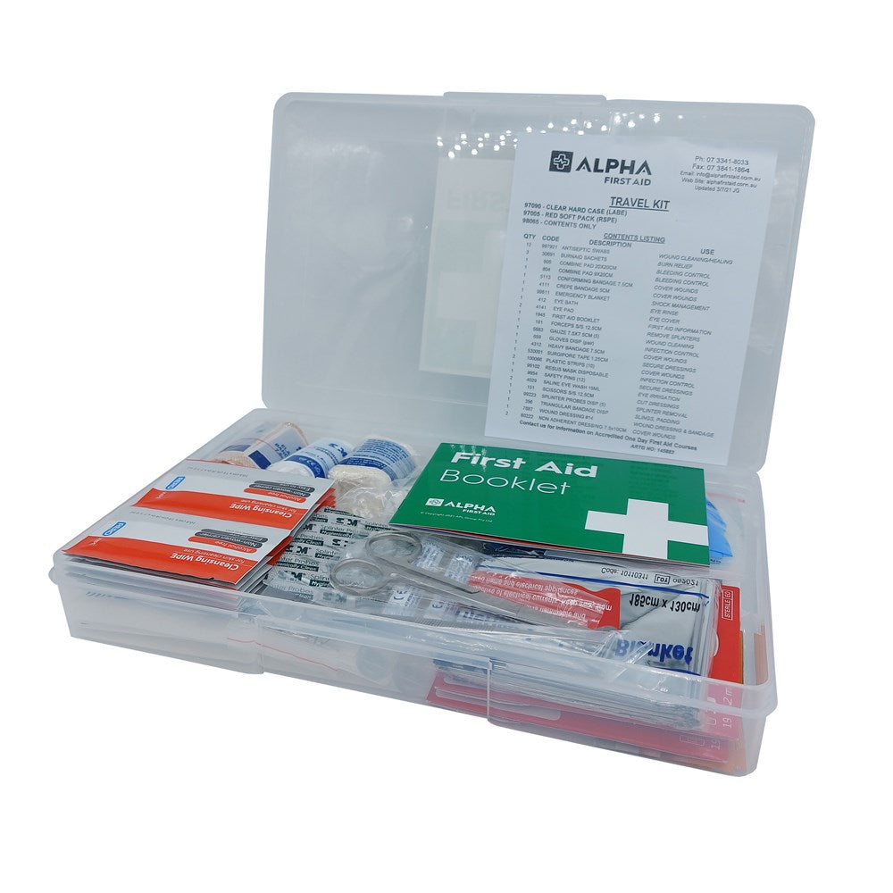 First Aid Vehicle Kit Hard Clear Case