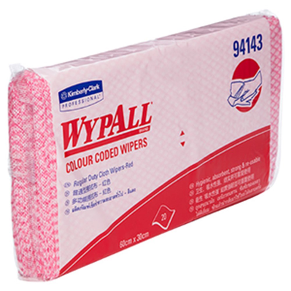 Wypall Wipers Single Sheet 60 x 30cm Red 94143