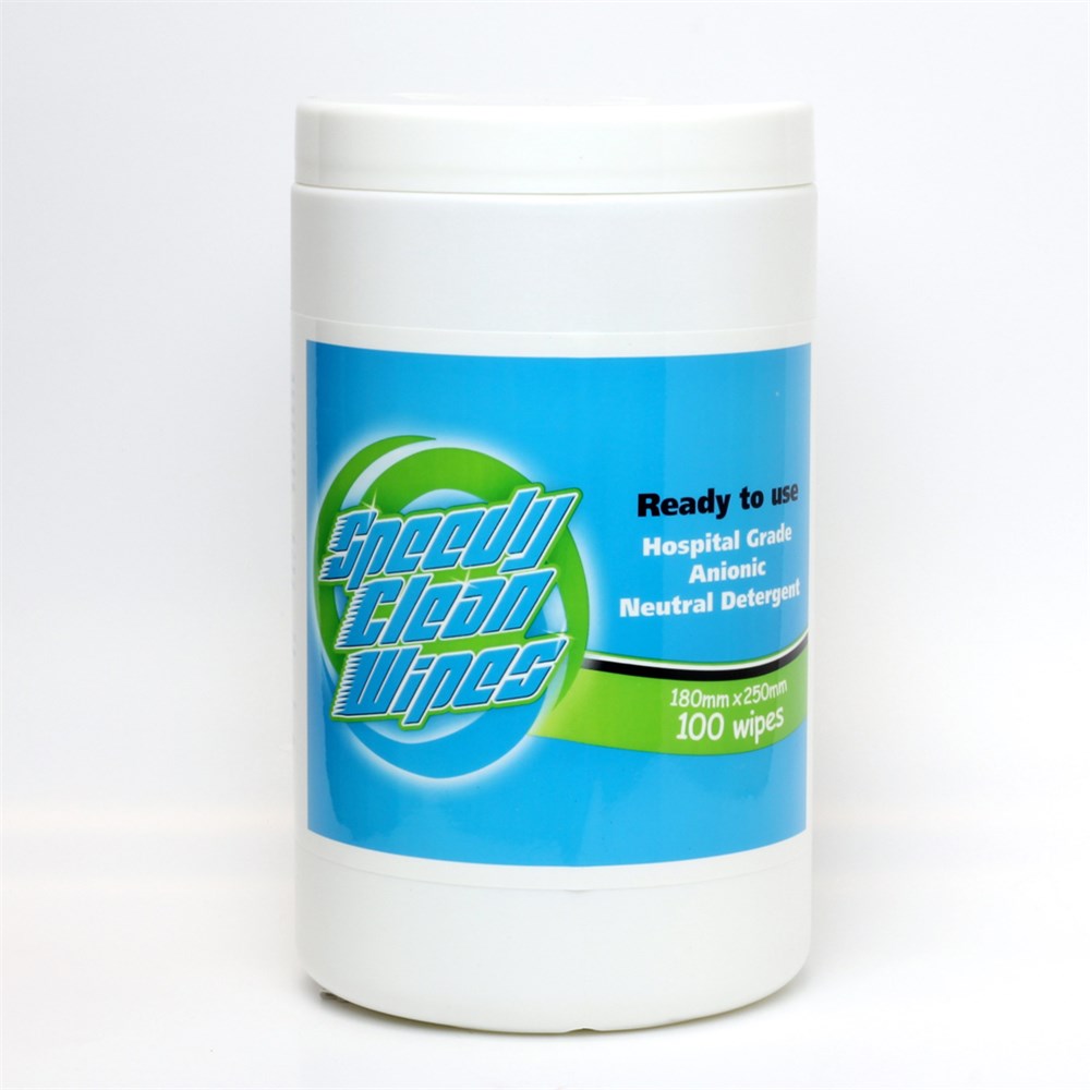 Speedy Clean Wipes Hospital Grade Neutral Detergent Tub 100