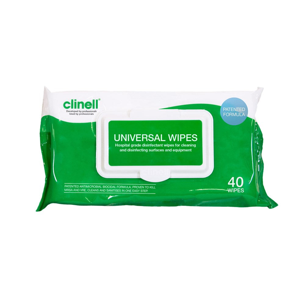 Clinell Universal Sanitising Wipes Hospital Grade Pack 40