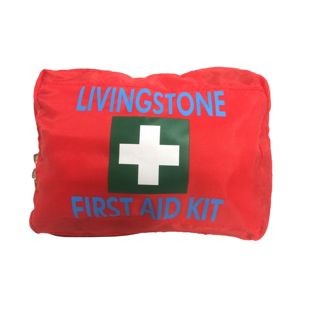 First Aid Vehicle Kit Folding Soft Zip Case Red 18 x 11cm