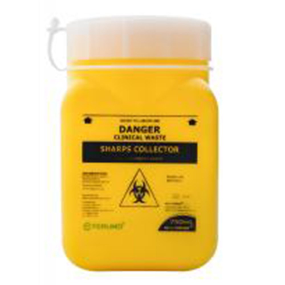 Bio-Hazard Collector Terumo Sharps Cont Yellow Scw Lid 750ml