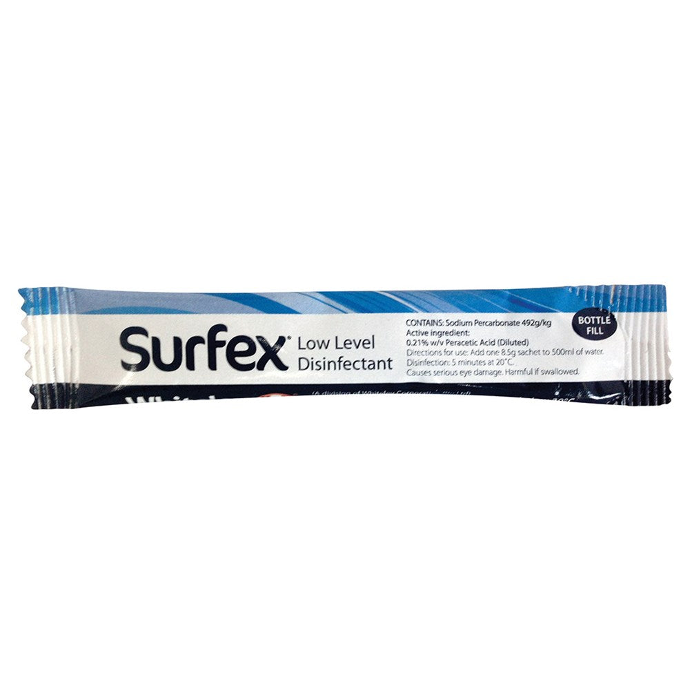 Surfex Low Level Disinfectant Powder Sachet 8.5g Bottle Fill