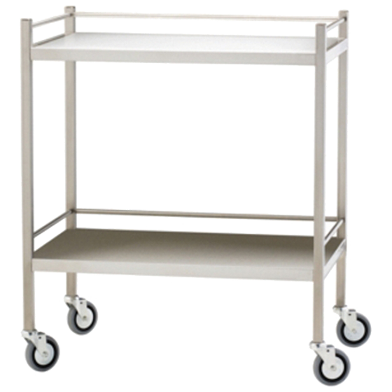 Large Stainless Steel Trolley with Rails 110 x 50 x 97cm