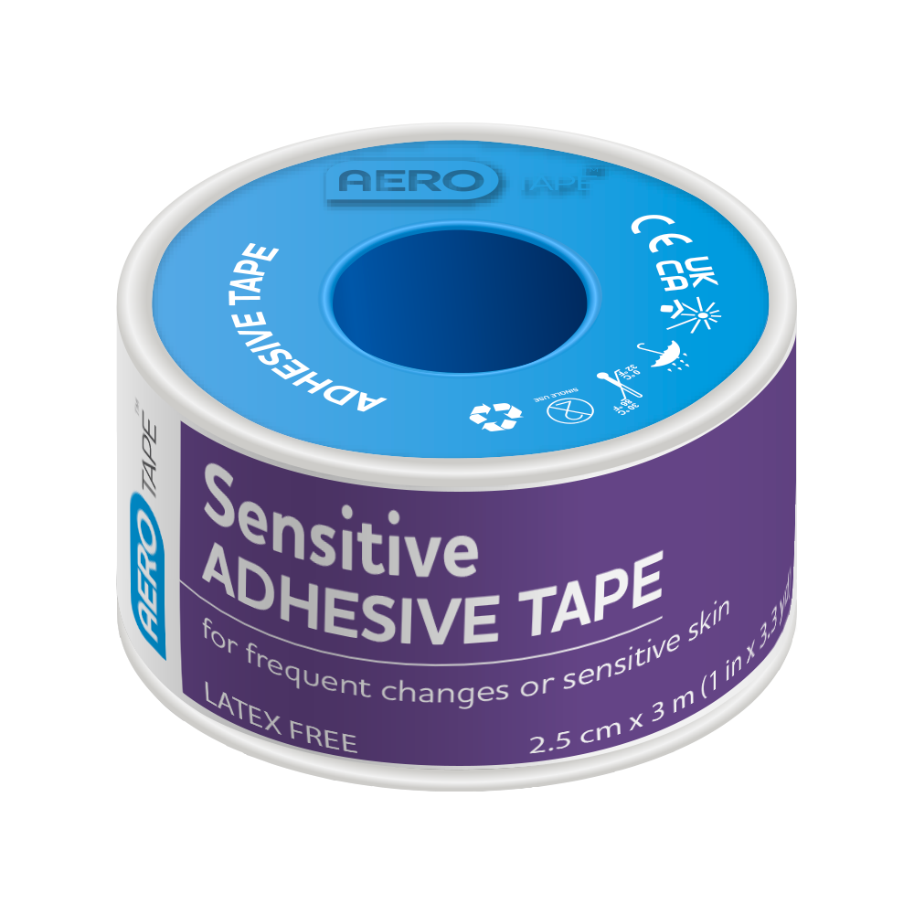 AEROTAPE Sensitive Microporous Paper Tape 2.5cm x 3M Box/6