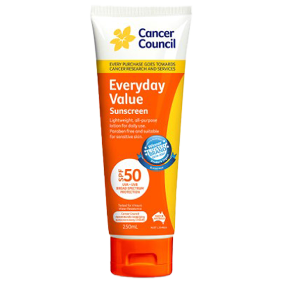 CANCER COUNCIL SPF50 Everyday Value Sunscreen Tube 250mL
