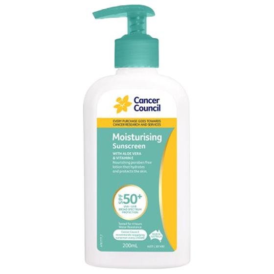 CANCER COUNCIL SPF50+ Moisturising Sunscreen Pump 200mL